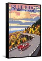 Linn Cove Viaduct - Blue Ridge Parkway-Lantern Press-Framed Stretched Canvas