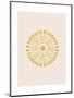 Linocut Floral Mandala in Gold-null-Mounted Art Print