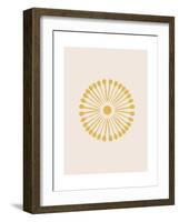 Linocut Floral Mandala in Gold-null-Framed Art Print