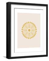 Linocut Floral Mandala in Gold-null-Framed Art Print