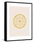 Linocut Floral Mandala in Gold-null-Framed Stretched Canvas