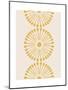 Linocut Mandala Flowers Gold-null-Mounted Art Print