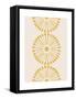 Linocut Mandala Flowers Gold-null-Framed Stretched Canvas
