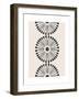 Linocut Mandala Flowers in Black-null-Framed Art Print