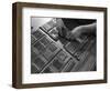 Linotype Block Being Set in the Dye at a Printworks, Mexborough, South Yorkshire, 1959-Michael Walters-Framed Photographic Print