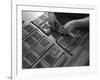 Linotype Block Being Set in the Dye at a Printworks, Mexborough, South Yorkshire, 1959-Michael Walters-Framed Photographic Print