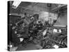 Linotype Machine Room at a Printing Company, Mexborough, South Yorkshire, 1959-Michael Walters-Stretched Canvas