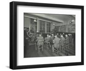 Linotype Students at Work, Camberwell School of Arts and Crafts, London, 1930-null-Framed Photographic Print