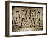 Lintel Featuring Hindu Trinity, from Waranal, Andhra Pradesh, Kakatiya Dynasty (Stone)-Indian-Framed Giclee Print