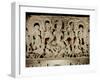 Lintel Featuring Hindu Trinity, from Waranal, Andhra Pradesh, Kakatiya Dynasty (Stone)-Indian-Framed Giclee Print