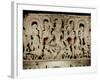 Lintel Featuring Hindu Trinity, from Waranal, Andhra Pradesh, Kakatiya Dynasty (Stone)-Indian-Framed Giclee Print