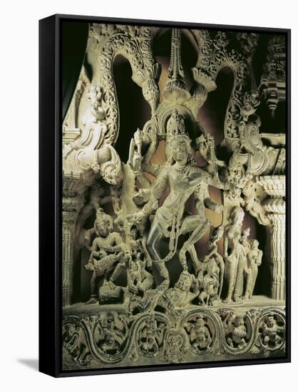Lintel with Shiva Nataraja, Kakatiya Dynasty-null-Framed Stretched Canvas