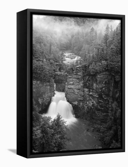 Linville Falls, Linville Gorge, Pisgah National Forest, North Carolina, USA-Adam Jones-Framed Stretched Canvas