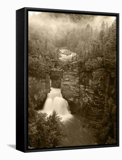 Linville Falls, Linville Gorge, Pisgah National Forest, North Carolina, USA-Adam Jones-Framed Stretched Canvas