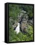 Linville Falls, Linville River Near the Blue Ridge Parkway, Appalachian Mountains, North Carolina-Robert Francis-Framed Stretched Canvas