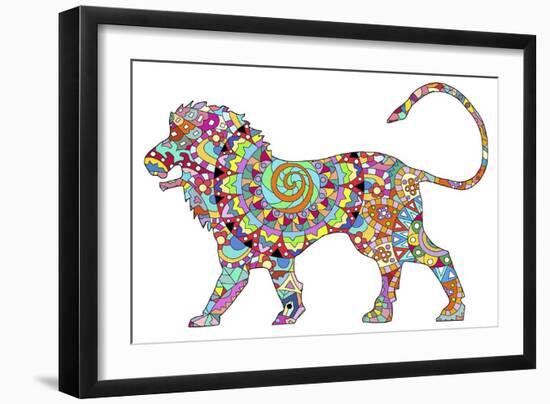 Lion 2 Color-Miguel Balbás-Framed Giclee Print