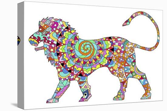 Lion 2 Color-Miguel Balbás-Stretched Canvas