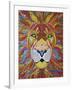 Lion Ablaze-Drawpaint Illustration-Framed Giclee Print