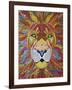 Lion Ablaze-Drawpaint Illustration-Framed Giclee Print