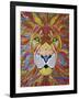 Lion Ablaze-Drawpaint Illustration-Framed Giclee Print