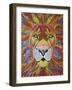 Lion Ablaze-Drawpaint Illustration-Framed Giclee Print