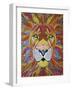 Lion Ablaze-Drawpaint Illustration-Framed Giclee Print