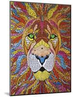 Lion Ablaze-Drawpaint Illustration-Mounted Giclee Print