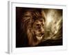 Lion Against Stormy Sky-NejroN Photo-Framed Premium Photographic Print