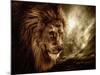 Lion Against Stormy Sky-NejroN Photo-Mounted Premium Photographic Print