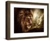 Lion Against Stormy Sky-NejroN Photo-Framed Photographic Print