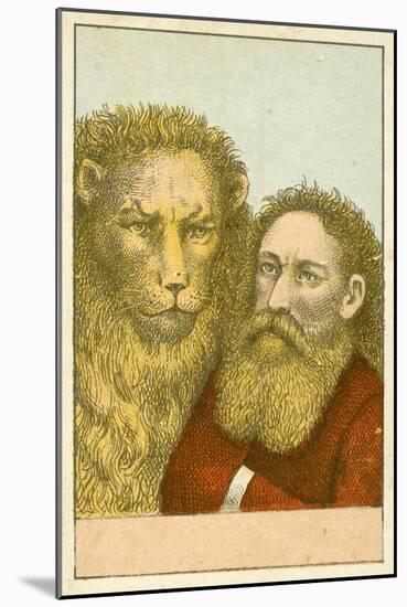 Lion and Bearded Man-null-Mounted Giclee Print