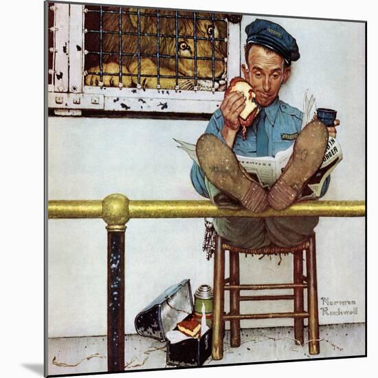 "Lion and His Keeper", January 9,1954-Norman Rockwell-Mounted Giclee Print