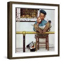 "Lion and His Keeper", January 9,1954-Norman Rockwell-Framed Giclee Print