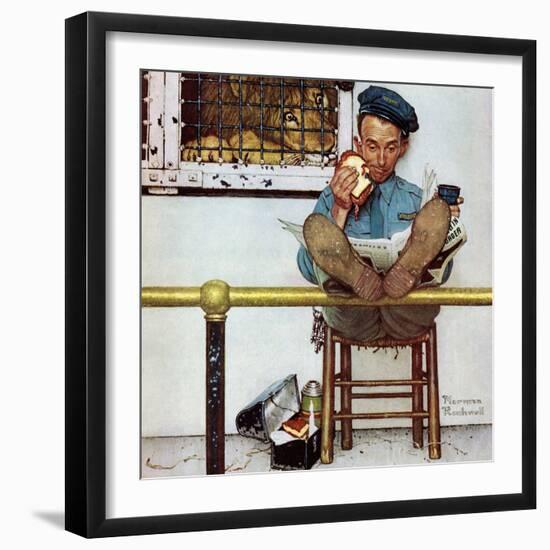 "Lion and His Keeper", January 9,1954-Norman Rockwell-Framed Giclee Print