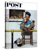 "Lion and His Keeper" Saturday Evening Post Cover, January 9,1954-Norman Rockwell-Stretched Canvas