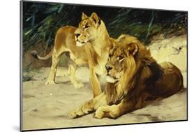 Lion and Lioness-Lowenparr-Wilhelm Kuhnert-Mounted Giclee Print
