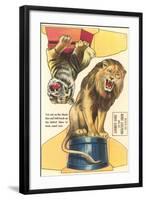 Lion and Tiger Cutouts-null-Framed Art Print