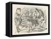 Lion and Unicorn Alice with the Lion and the Unicorn, and a Plum Cake-John Tenniel-Framed Stretched Canvas