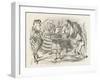 Lion and Unicorn Alice with the Lion and the Unicorn, and a Plum Cake-John Tenniel-Framed Photographic Print