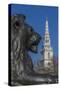 Lion at Foot of Nelson's Column and St. Martin-In-The-Fields Church-Rolf Richardson-Stretched Canvas