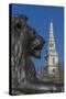 Lion at Foot of Nelson's Column and St. Martin-In-The-Fields Church-Rolf Richardson-Stretched Canvas