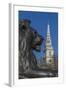 Lion at Foot of Nelson's Column and St. Martin-In-The-Fields Church-Rolf Richardson-Framed Photographic Print