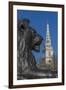 Lion at Foot of Nelson's Column and St. Martin-In-The-Fields Church-Rolf Richardson-Framed Photographic Print