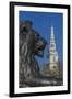 Lion at Foot of Nelson's Column and St. Martin-In-The-Fields Church-Rolf Richardson-Framed Photographic Print