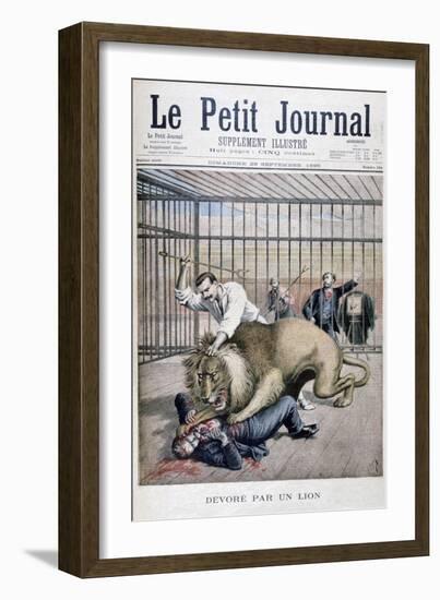 Lion Attack, 1895-Henri Meyer-Framed Giclee Print