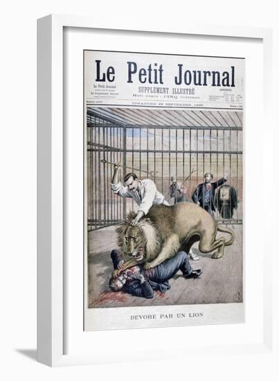 Lion Attack, 1895-Henri Meyer-Framed Giclee Print