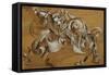 Lion Attacking a Horse, 1917-1918-Georgi Bogdanovich Yakulov-Framed Stretched Canvas