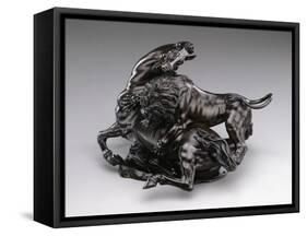 Lion Attacking Horse. C.1580/90 (Bronze)-Antonio Susini-Framed Stretched Canvas