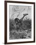 Lion Attacks Giraffe-Richard Friese-Framed Art Print