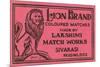 Lion Brand Coloured Matches-null-Mounted Premium Giclee Print